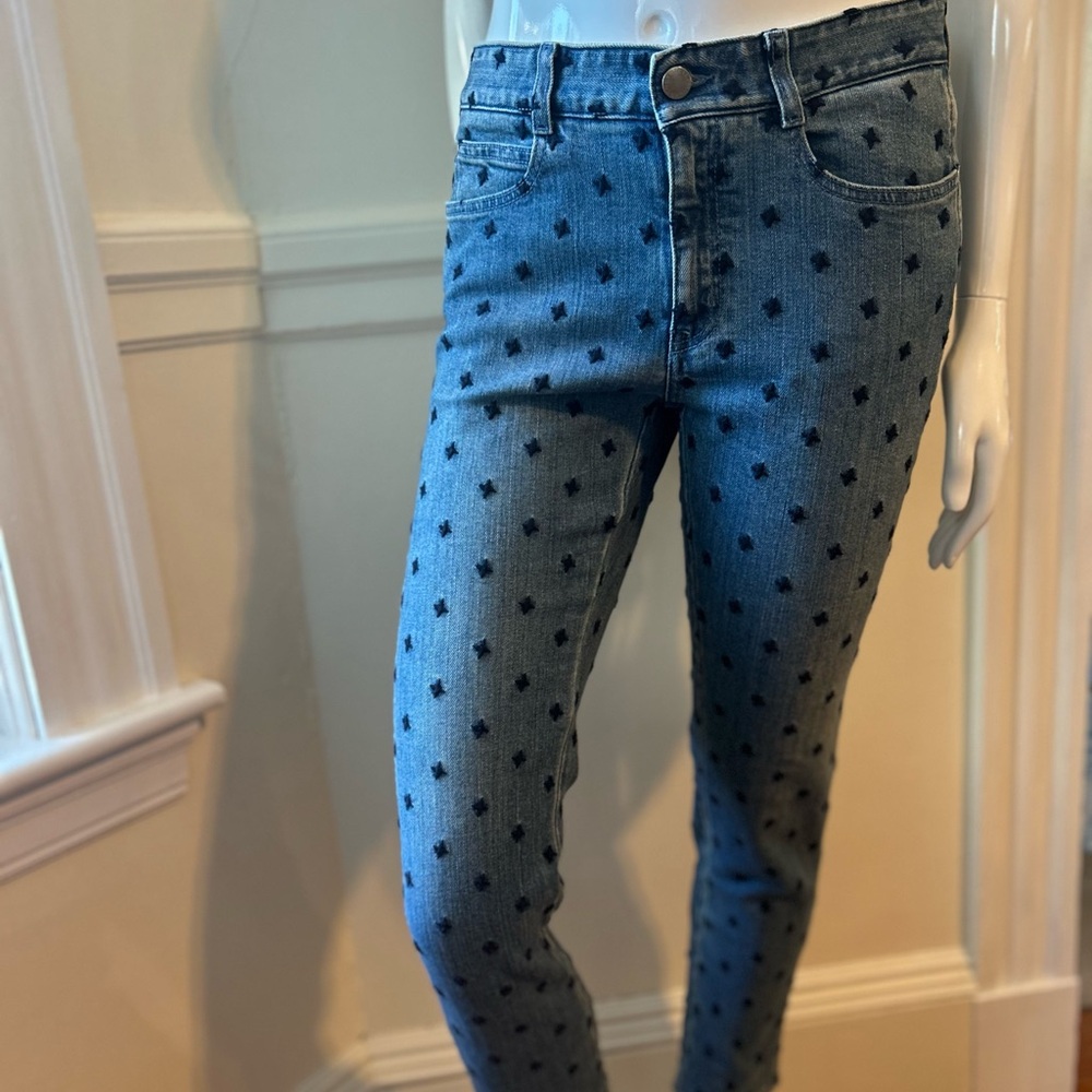 Stella McCartney Blue Polka Dot Skinny Jeans